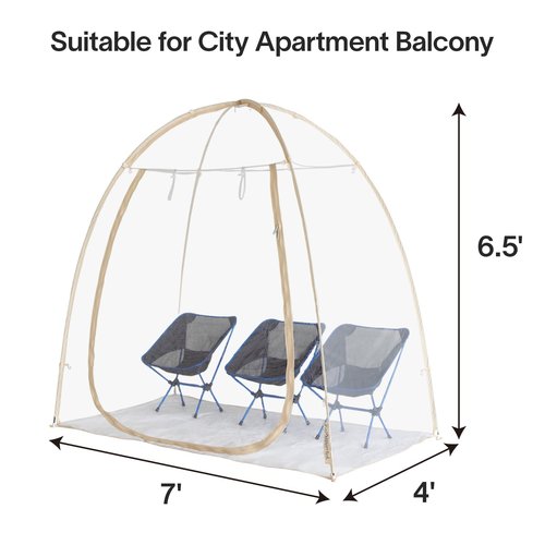 EighteenTek Clear Sports Tent 540° View Transparent PVC House Room Greenhouse Camping Tent Canopy Gazebos Weatherproof Pop-Up Tent for Outdoor Activities Garden Backyard Patios Cold Protection