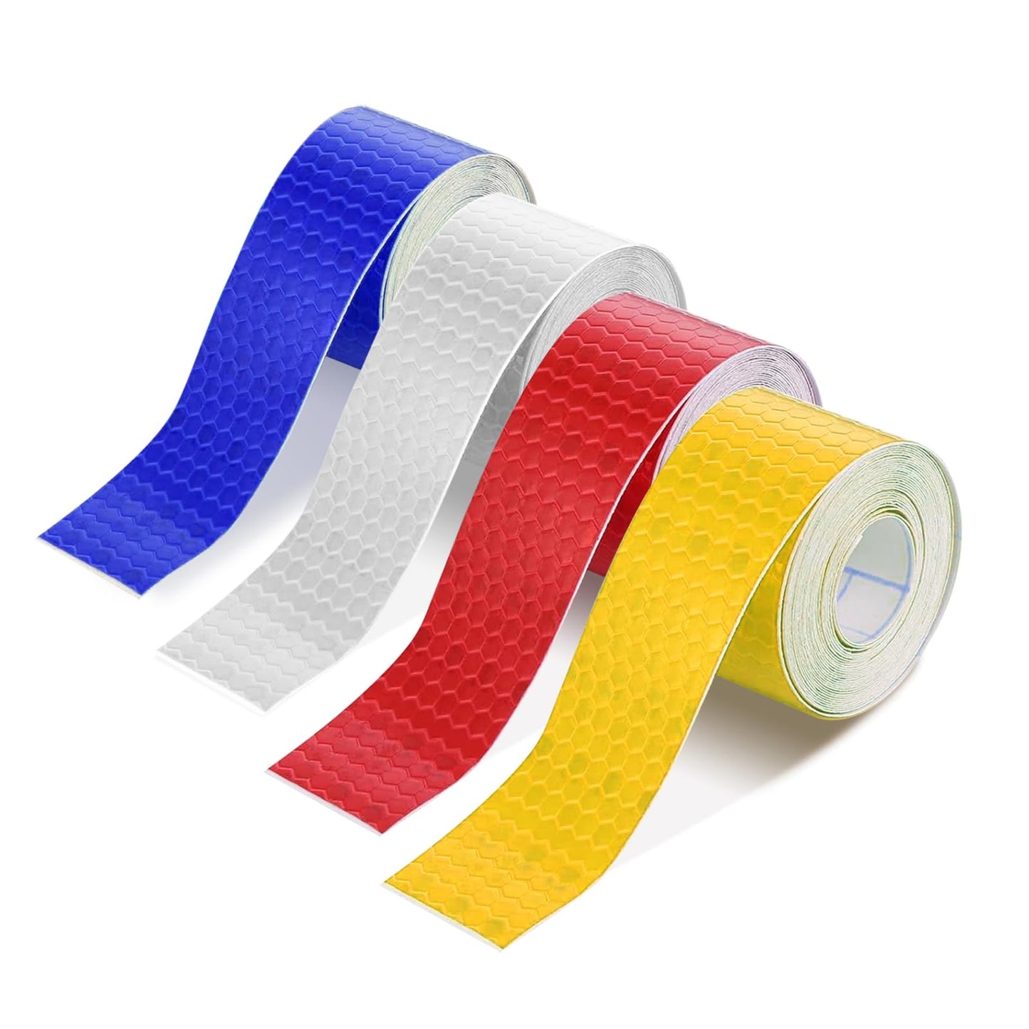 4 Rolls Reflective Tape 1 inch x 30 ft,Reflective Warning Tape Nighttime Safety Stickers Trailer for Clothing,Bikes,Stairs Outdoor Waterproof