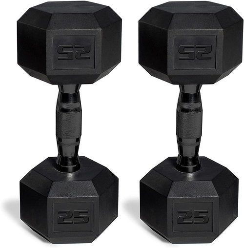 CAP Barbell 50 lbs Coated Dumbbell Set with Black handles, 25LBx2