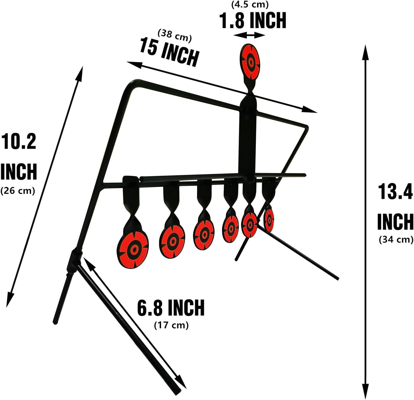 Atflbox Resetting Targets for Airgun Pellet BB Guns, 6 Steel Targets for Shooting, Rated for .177 Caliber