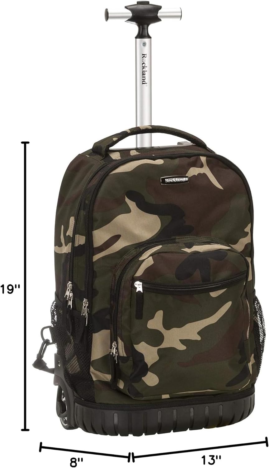 Rockland Single Handle Rolling Backpack, PURPLEPEARL, One Size