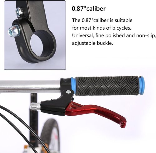 DISIWENE 1 Pair Bicycle Brake Lever, V-Brake Handlebar Aluminium Alloy Bike Brake Handle Universal 2.2cm for Most Bicycle, Road Bike, Mountain Bike (Black)