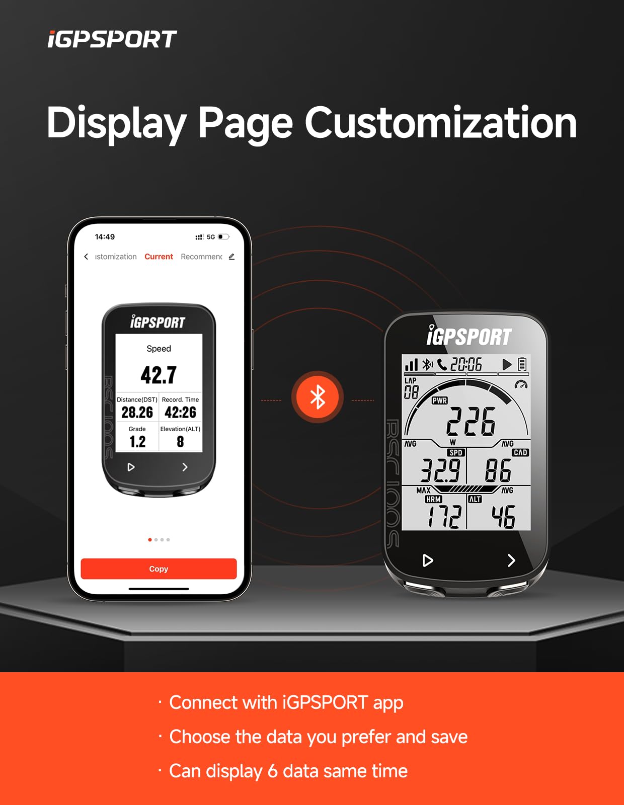 iGPSPORT BSC100S Bicycle/Bike Computer Wireless, 2.6 inch LCD Display Rechargeable Waterproof GPS Cycling Computer (BSC100S Set)