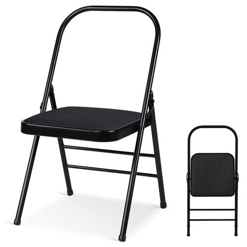 Yoga Auxiliary Chair Headstand Bench Backless Portable Folding Workout Core Chair for Flexibility and Strength Training