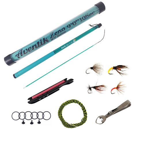 Aventik Zeno S2-Glass Tenkara Rod Combo(9'0'' 10Sec Sea Green Combo)