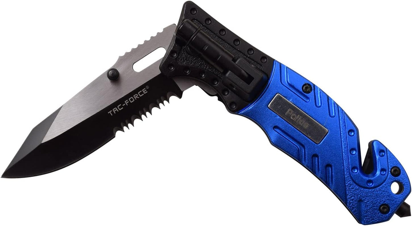 MTECH USA TAC Force TF-835 Series Spring Assist Folding Knife, Two-Tone Half-Serrated Blade, 4.5-Inch Closed