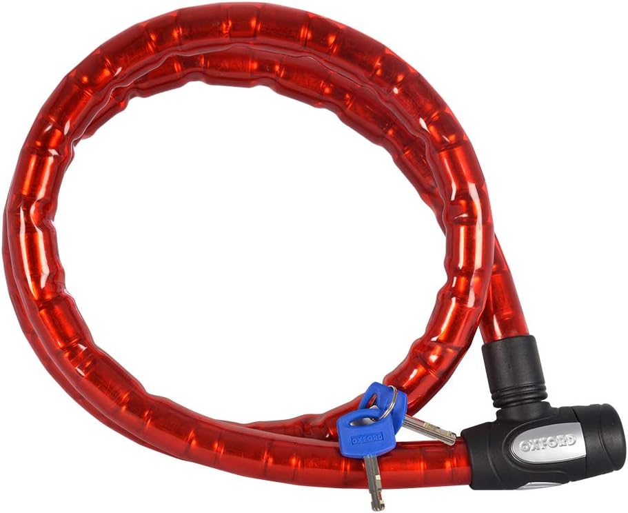 Oxford OF145 Smoke 25mm Diameter 4.9' Long Barrier Armored Cable Lock