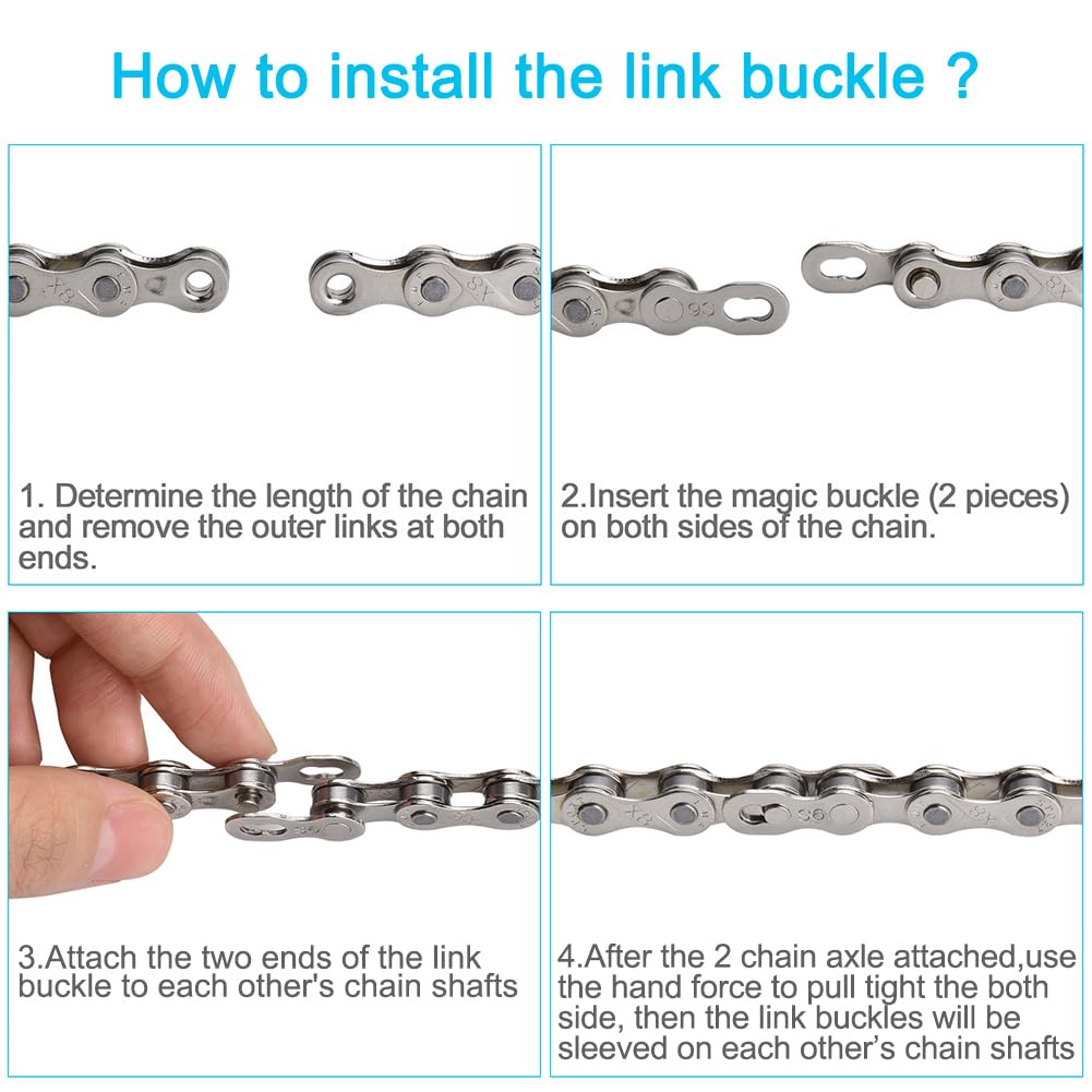 A AKRAF Bicycle Chain Repair Tool Kit with Bike Link Plier, Chain Breaker Splitter Tool, Chain Wear Indicator Checker, 3 Pairs Bicycle Missing Links, Chain Master Link Remover and Connector