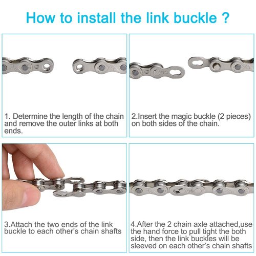 Bike Chain Tool Kit with 6/7/8 Speed Chain, Bike Chain Breaker with Hook, Link Plier and 6 Pairs Bicycle Buckle for Road Mountain Racing Cycling
