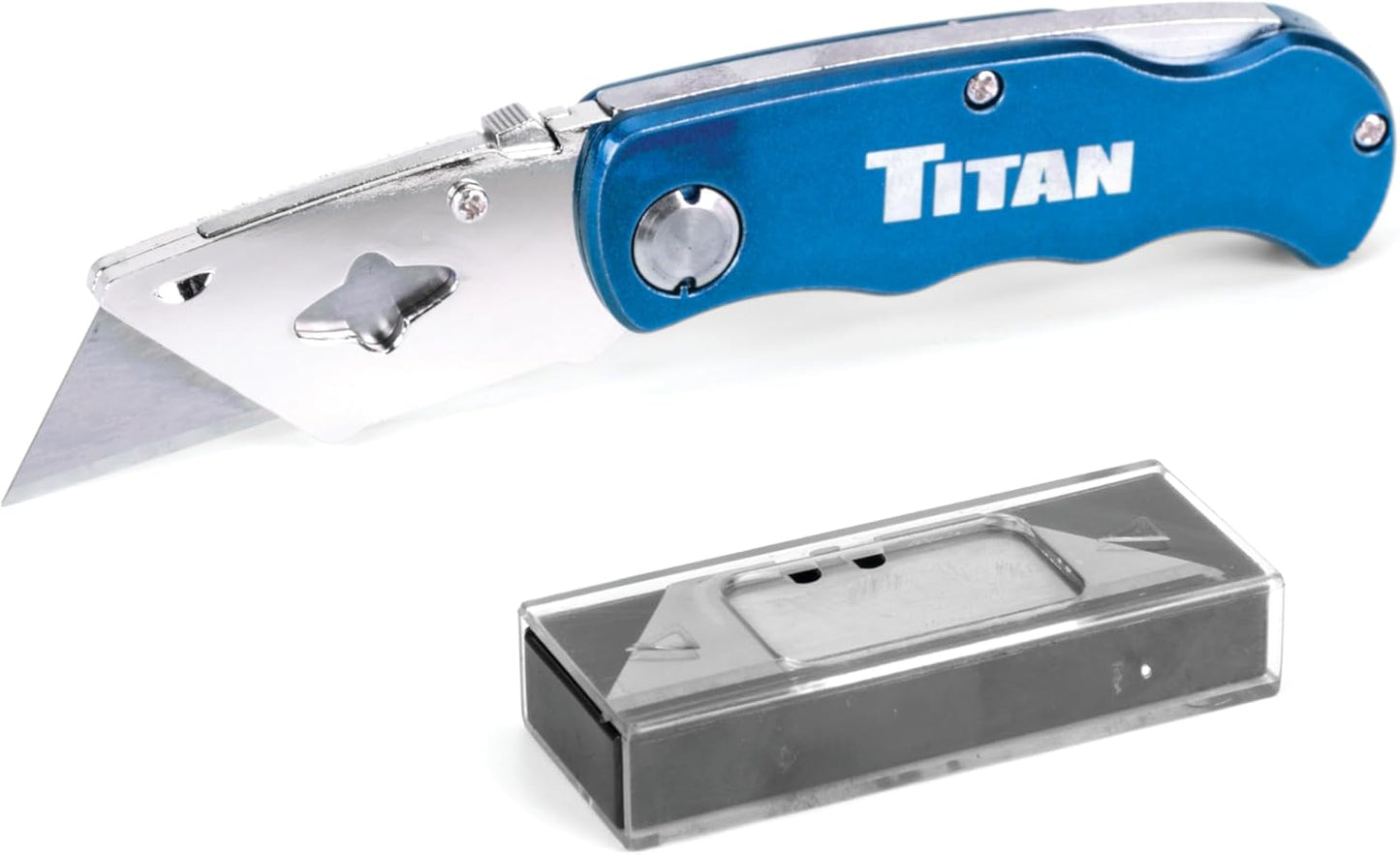 Titan 11020 Folding Pocket Utility Knife (Twin Pack - Red/Blue)