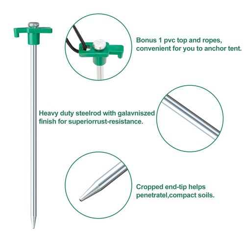 Seaponer Hunting Blind Stakes, Heavy Duty Metal Tent Pegs Ground Blind Anchor for Hunt Trip, Hunting Blinds Drilling Stakes for Deer Turkey Dove Bowhunter, 4 Pack