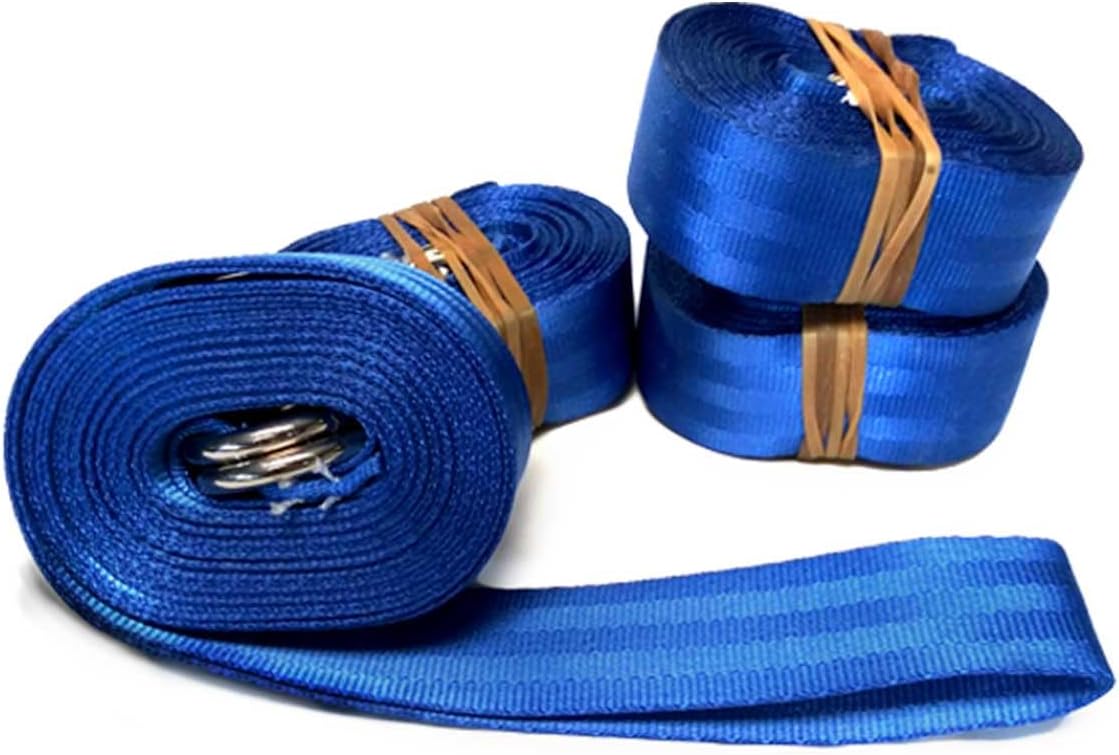 AASMAAN Sports Nylon Mesh Strap Double D-Ring | 1.5 inches Wide by 13 feet Long | 10 Packs | Used to Secure Bounce Houses, Slides, Obstacle Areas, West Coast Frames