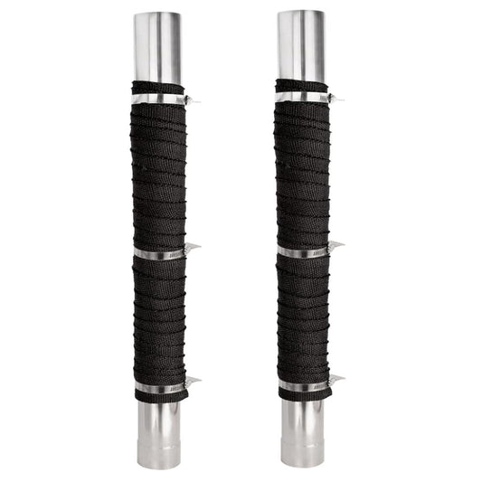 Generic Camping Tent Stove Stove Pipe Cover (2 Sets) and Fireproof Stove Pipe Anti-scalding Fiberglass Tape, 5 m/16.4 ft, biack