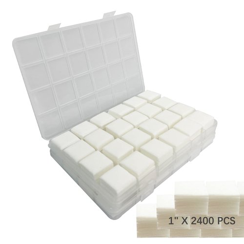 MIDUG 2400 Count 1 Inch Square Gun Cleaning Patches Pad in Clear Storage Box Lint Free Gun Cloth for .20 Cal .22 Rifle Maintenance Kit