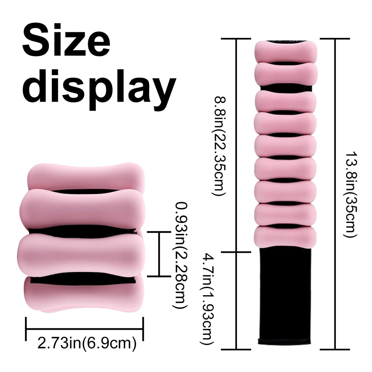 Adjustable wrist and ankle weights for women-Ankle Weights 2 Lbs/1Lb Each-Leg weights for women man (Pink)