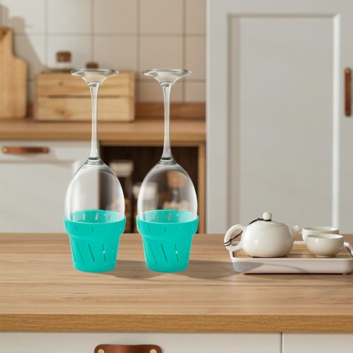 CDYJLDY Water Bottle Drying Rack: Simple Silicone Bottle Rack for Faster Drying - Portable Cup Bottle Accessories Fits for Stanley Owala Hydro Flask CamelBak Cirkul Yeti(Green 6 Pack)