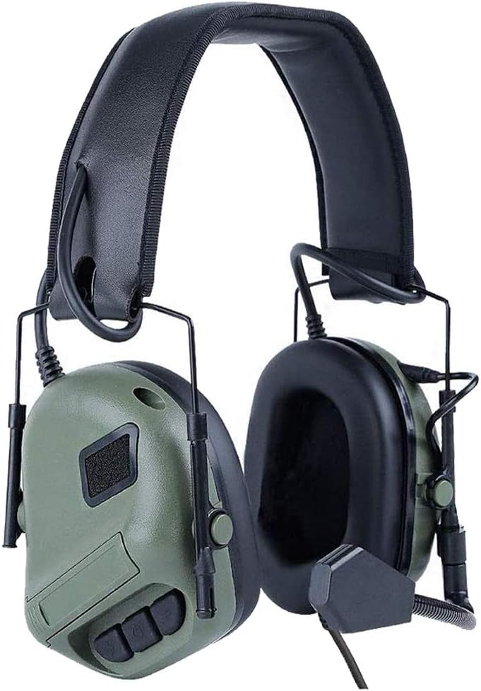 ATAIRSOFT Tactical Headset Wargame Hunting Headphone Without Noise Cancellation Function (Black)