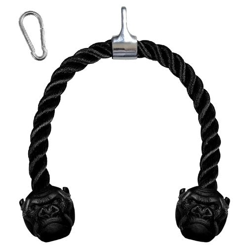Trained Tricep Rope Pull Down Cable Gorilla Gripz, 27 Inch Rope Length, Easy to Grip & Non-Slip Cable Attachment for Gym Workout Exercise