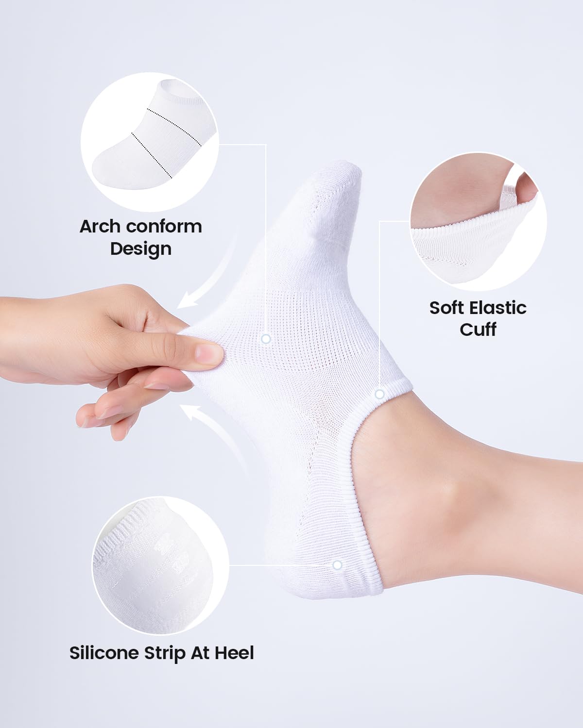 IDEGG No Show Socks Women & Men Low Cut Ankle Short Anti-slid Athletic Running Casual Invisible Liner Socks