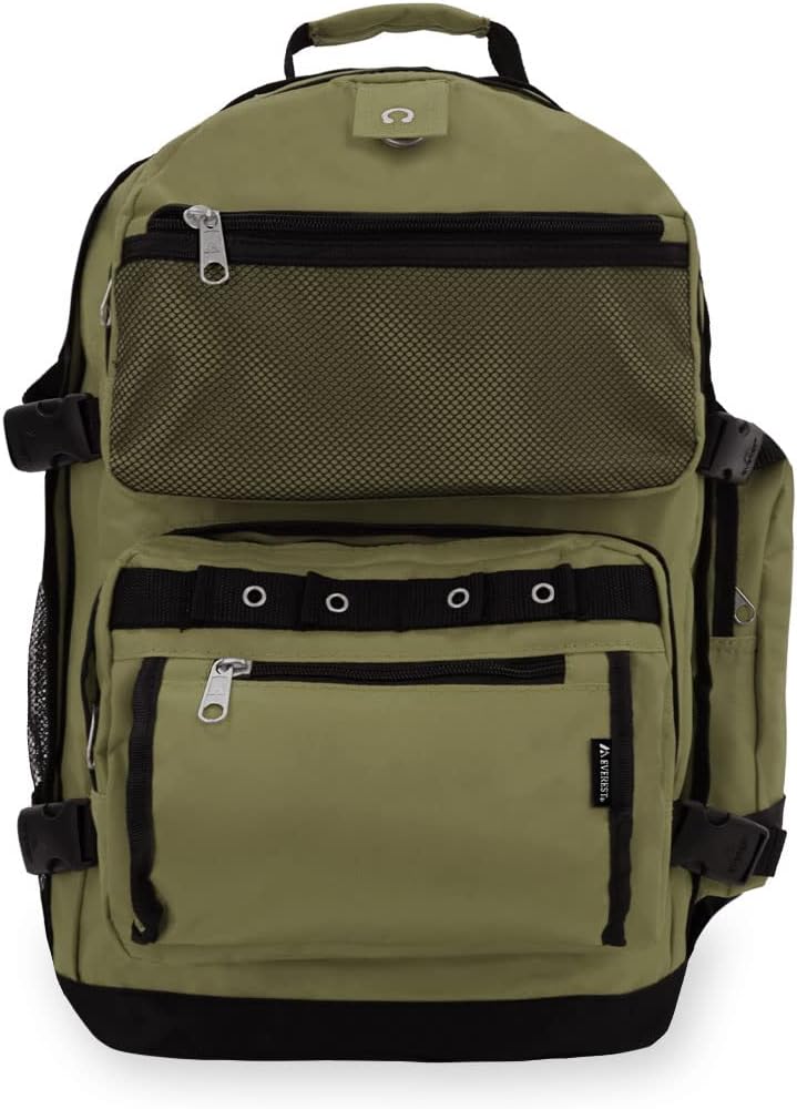 Everest Oversize Deluxe Backpack, Olive/Black, One Size