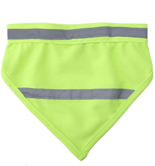 1pcs/Set Pet Bandanas Safety Reflective Strip Night Collar Medium & Small Dogs Puppy Triangle Scarf Bib Neckerchief(M-Fluorescent Yellow)