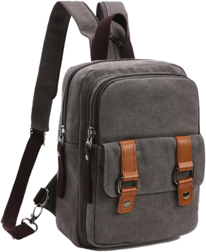 Arbag Small Cute Backpack Vintage Casual Canvas Shoulder Bag Daypack 8528bag,Grey