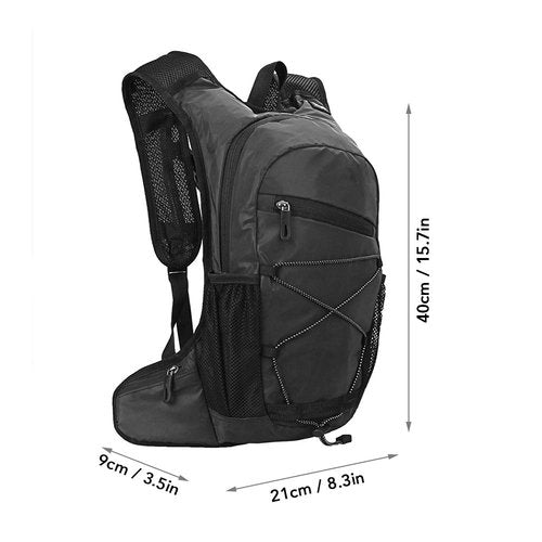 RUSUO Bike Pannier,8L High Visibility Reflective Cycling Hydration Backpack Outdoor Sports Running Hiking Backpack Travel Daypack Shoulder Bag