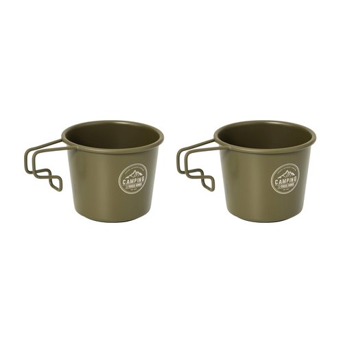 Thous Winds 2pcs Stainless Steel Camping Sierra Cup 350ml, Olive-green