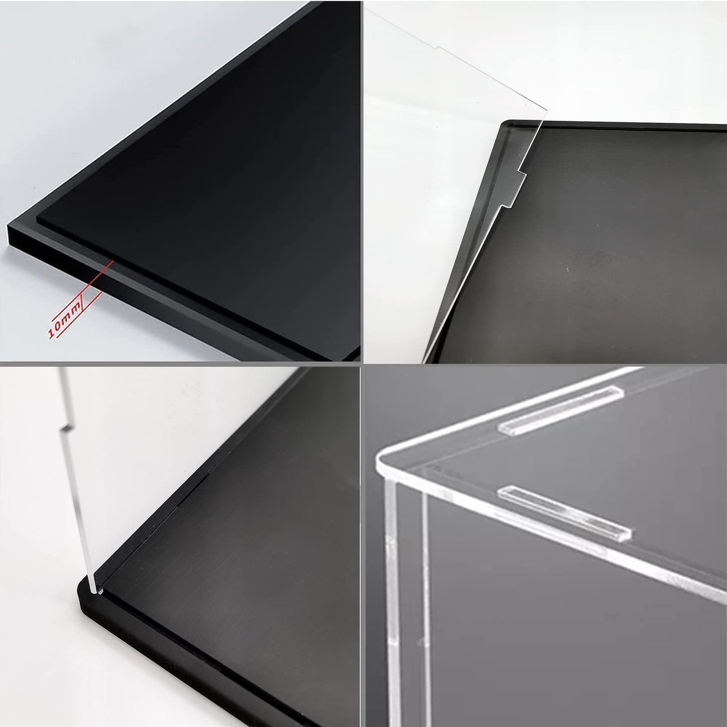 Acrylic Football Helmet Cases Features a PVC Base with Silver risers,Football Helmet Case Full Size Free Name Plate,Helmet case Display case Full Size UV Protection.（Need Assembly）