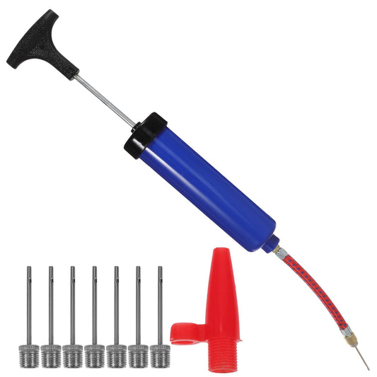 Kisangel Ball Pumps 9Pcs Balls air Pump Hand air Pumps with 7 Needles 1 Nozzle 1 Extension Hose for Sports Football Soccer Basketball Accessories