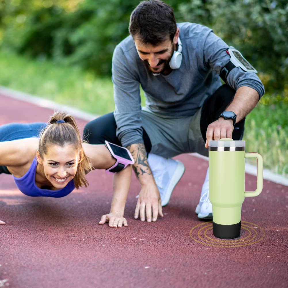 AUAUY 1 Pc Protective Silicone Boot for Stanley Quencher Adventure 40oz & IceFlow 20oz/30oz, Anti-Slip, Noise Reduction, Black