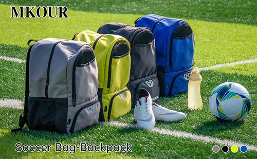 Mkour Soccer Bag-Backpack for Football Basketball Volleyball, Soccer Bags with Ball Compartment and Ball Holder (Orange)