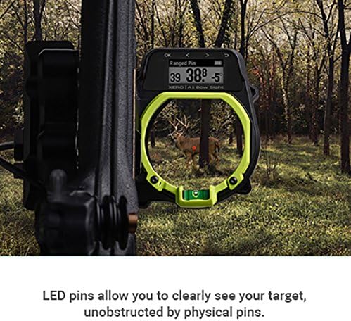 Garmin Xero A1 Bow Sight, 2" Auto-Ranging Digital Bow Sight, LED Pins for Unobstructed Views, Right-Handed