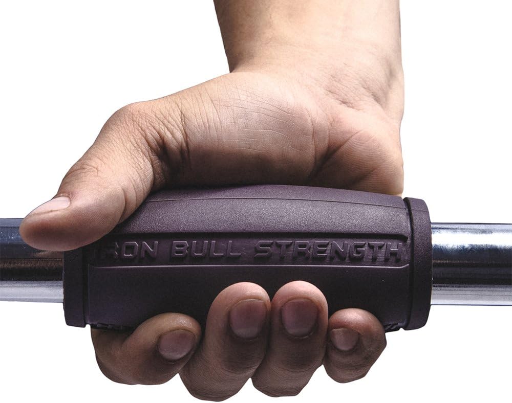 Iron Bull Strength Alpha Grips 2.0 - Extreme Arm Blaster - Best Dumbbell and Barbell Thick Bar Adapter (Charcoal)