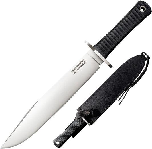 Cold Steel Trail Master 9.5" VG1 San Mai III Clip-Point Blade 5.125" Kray-Ex Handle Tactical Fixed Blade Knife w/Secure-Ex Sheath