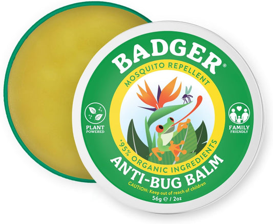 Badger Bug Repellent Tin, Organic Deet-Free Mosquito Repellent with Citronella, Family Friendly Pleasant Smelling Insect Repellent, Easy to Use Travel Size, .75 oz Tin