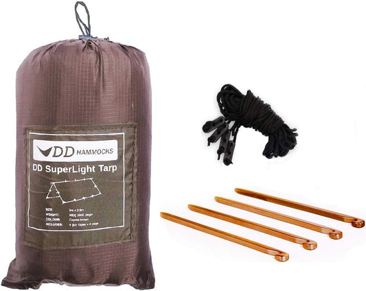 Superlight Olive Green Tarp for DD Hammocks - Lightweight & Durable Shelter