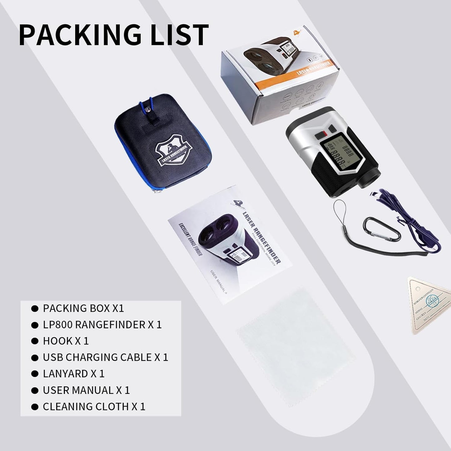 Golf Rangefinder 1200Yds – Rechargeable Laser Distance Finder with Flag Lock, Slope Mode, Side LCD, 6X Magnification, USB-C, for Yardage & Club Selection