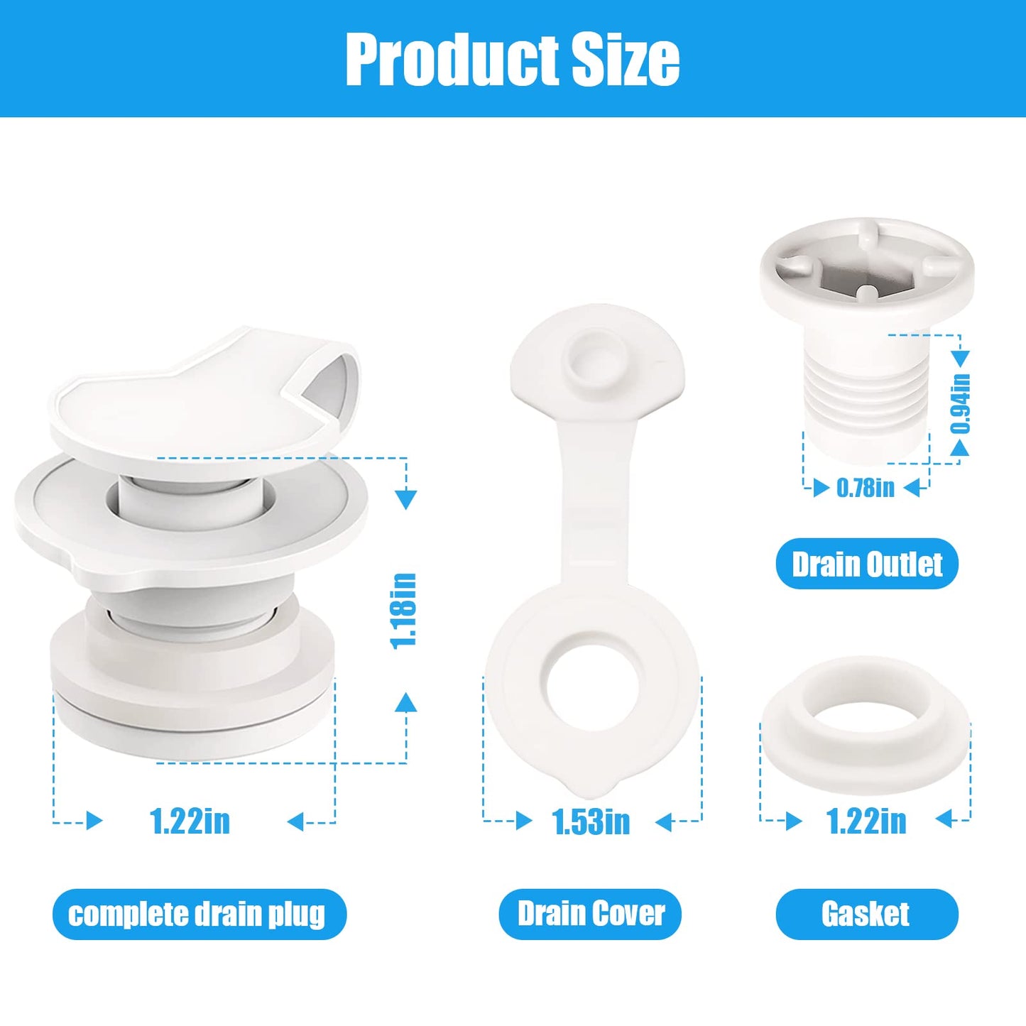 Adabuing Cooler Standard Drain Plug Assembly Replacement for Coleman Coolers Parts 1" Shaft Length, Part Number: R5214D607G