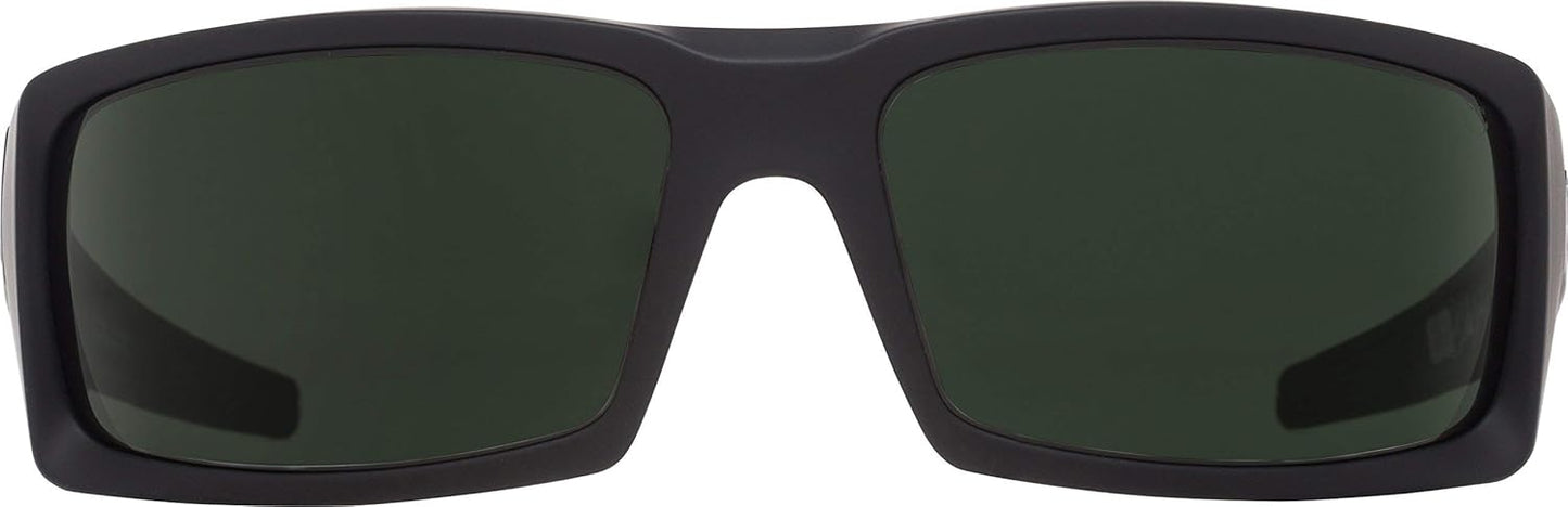 Spy Optic Women's Rectangular General Soft Matte Black Happy Gray Green, Multi, One Size + 62