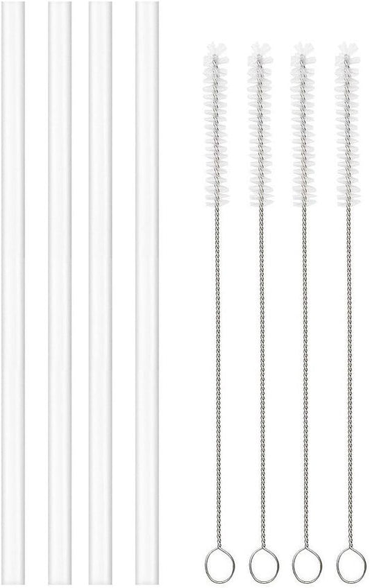 4-Pack Replacement Straws for Hydro Flask Wide Mouth Bottle Hydroflask Straw Lid, 4 BPA-FREE Straws and 4 Straw Cleaning Brushes