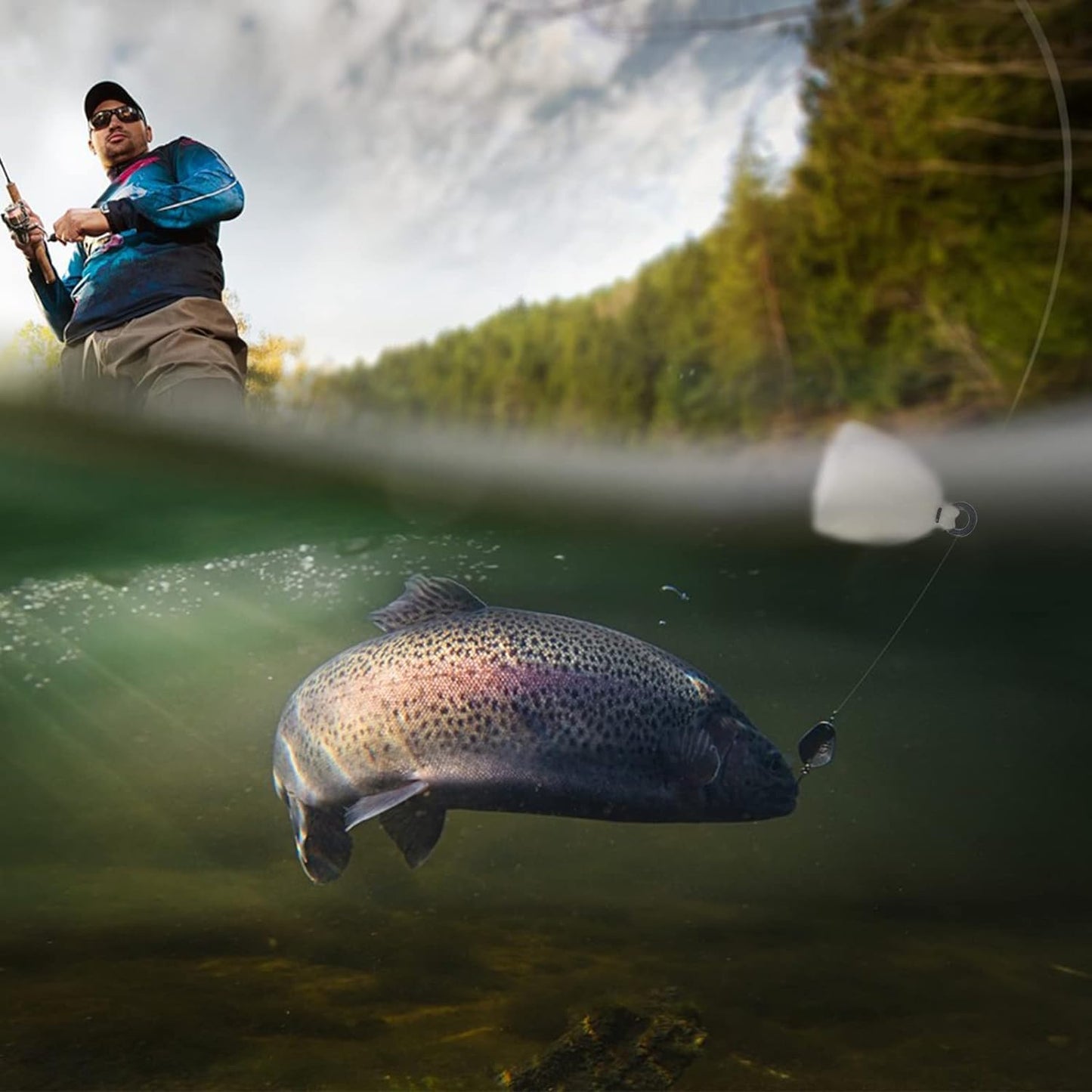 Aventik Wool, Yarn, Foam Indicator Hand Tied Floating Fly Fishing Nymphs & Dry Fly Fly Fishing Foam Nymph& Dry Fly (Combo D: 6colors 12pc, Yarn Indicator)