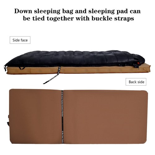OMVMO -10 Degrees F 800 Fill Power Down Sleeping Bag for Adults,Black Left-Zipper Regular