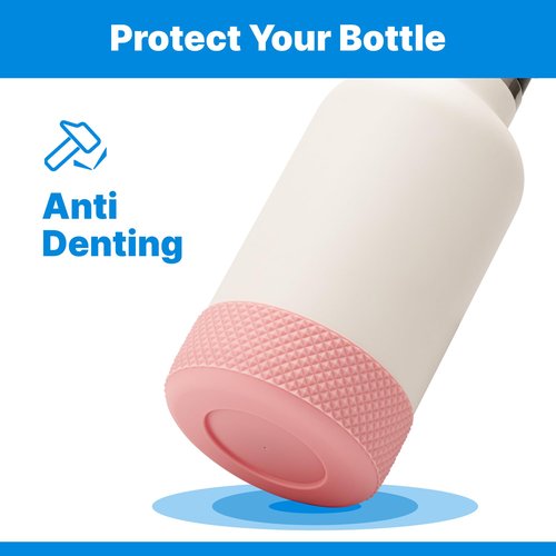 Bluwing Protective Silicone Boot Bottom for 64oz Hydro Flask Water Bottles, Anti-Slip Bottom Sleeve Cover Bumper, BPA Free（Black）