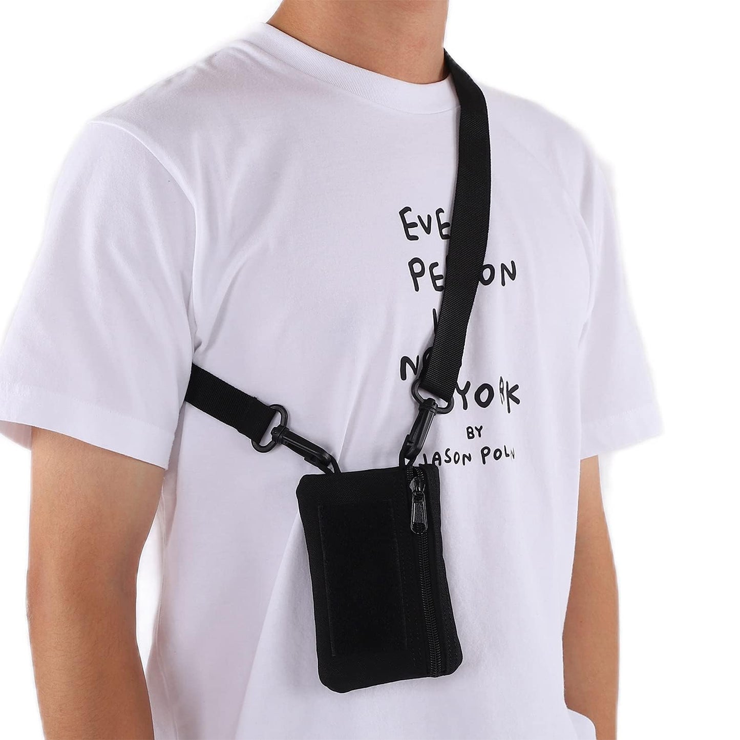 Fashion Waist Pack, Portable Travel Zipper Waist Bag Waterproof Outdoor EDC Molle Pouch Wallet for Camping Hiking Running Cycling Tactical Molle Pouch Compact EDC Tool Pouch with Shoulder Strap(Black)