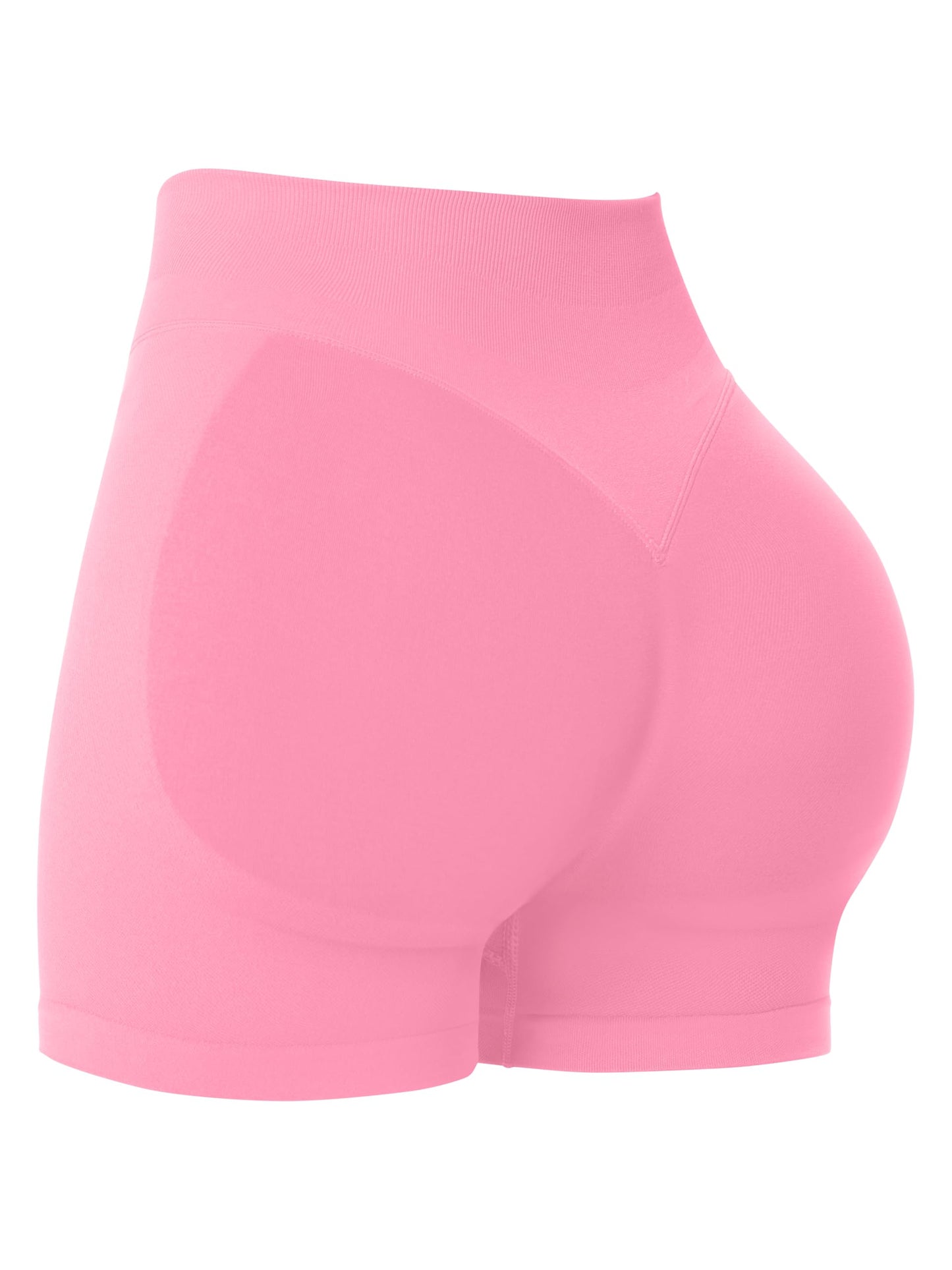 Sunzel High Waisted Biker Shorts for Women Tummy Control Scrunch Butt Lifting Seamless 4" Booty Athletic Shorts for Workout Yoga Running Gym,Pink,Small