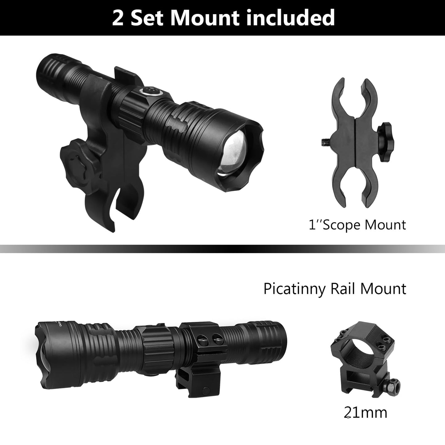 I0DO Green Light for Hunting Hog Green Flashlight,Red,Blue,White 4 in 1 Light for Coyote,Hog,Coon,Predator,Varmint,Sniper,Scope,Hunting Lights (Hog Green Light)
