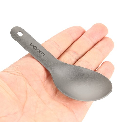 HUIOP Titanium Spoon, Ultralight, 1 Piece, Modern Style, 4.6 inches, Camping