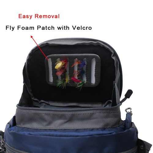 Raprance Fly Fishing Waist Pack with Adjustable Waist Strap, Multi Pocket Fall River Fishing Chest Pack