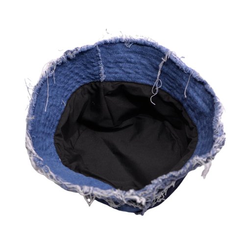 BLUEGLORY Cotton Stitching Patchwork Denim Distressed Bucket Hat, Sun Hat, Hat for Men and Women (YFLM)